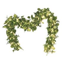 Dolizador artificial de eucalipto Garland com luz LED de 1,8 m, pacote com 2