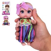 Doll Beem Jun 6 Cute Small Baby Newborn, todo em vinil, 16 cm, roxo