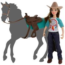 Doll Breyer Freedom Series Natalie Cowgirl com conjunto de acessórios