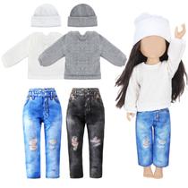 Doll Clothes Bencailor 18", suéter, calça, sapatos, chapéu, 8 unidades