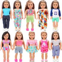 Doll Clothes Ecore Fun American Doll de 18 polegadas - conjunto de 18 peças