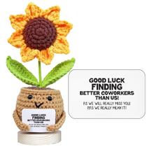 Doll Crochet Gossby Positive Sunflower feito à mão com cartão