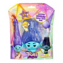 Doll DreamWorks Trolls Band Together, cabelo macio e elástico