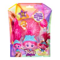 Doll DreamWorks Trolls Band Together, cabelo macio e elástico
