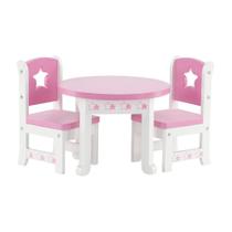 Doll Furniture Emily Rose 14.5 Doll Kitchen Mesa com 2 cadeiras Doll Furniture Emily Rose 14.5 Doll Kitchen Mesa com 2 cadeiras