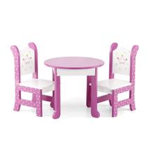 Doll Furniture Emily Rose Mesa de cozinha de 18 polegadas com 2 cadeiras