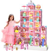 Doll House KLADNDER, 7 andares, 29 quartos enormes para meninas com acessórios Doll House KLADNDER, 7 andares, 29 quartos enormes para meninas com acessórios