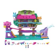 Doll House Polly Pocket com 2 microbonecas, carrinho de brinquedo e 4 animais de estimação Doll House Polly Pocket com 2 microbonecas, carrinho de brinquedo e 4 animais de estimação