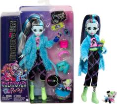 Doll Monster High Frankie Stein Creepover Party com cachorro de estimação Doll Monster High Frankie Stein Creepover Party com cachorro de estimação