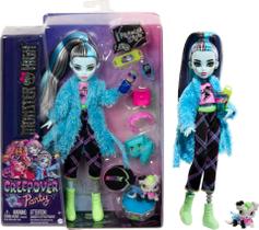 Doll Monster High Frankie Stein Creepover Party com cachorro de estimação