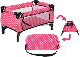 Doll Pack N Play Crib Flash n Color Polka Dot para 18 bonecas
