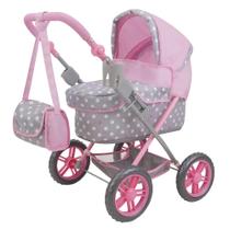 Doll Pram 509 Crew Amanda Cotton Candy Pink com bolsa 3+ Doll Pram 509 Crew Amanda Cotton Candy Pink com bolsa 3+