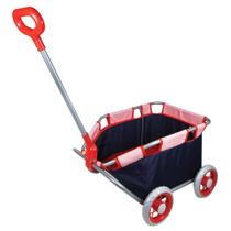 Doll Pull Cart Lissi, dobrável, vermelho marinho, alça longa