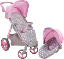 Doll Travel System 509 Crew Cotton Candy Pink para bonecas de 18 polegadas