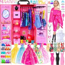 Doll Wardrobe Playset ebuddy 11.5" Doll 104 acessórios