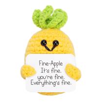 Doll XIHIRCD Funny Positive Abacaxi Crochet com cartão Kids