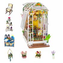 Dollhouse Book Nook Kit Estante de madeira Jeryswet com luz LED Dollhouse Book Nook Kit Estante de madeira Jeryswet com luz LED