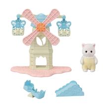 Dollhouse Playset Calico Critters Baby Windmill Park com gato persa