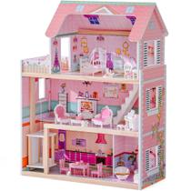 Dollhouse ROBUD Casa de bonecas de madeira com 24 acessórios a partir de 3 anos