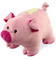 DolliBu Pink Pig Plush Huggie Bank - Super Soft Piglet Recheado Animal Money Bank Savings Storage For Kids, Cute & Fluffy Fun Coin Bank Toy, Barn Animal Plush Piggy Bank For Girls & Boys - 9 Inch