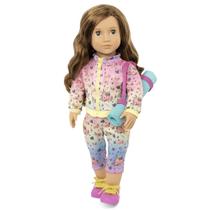 Dolls Our Generation 70.31184Z com jaqueta, calça e tapete de ioga