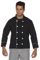 Dolmã chef cozinha masculino algodão preto vermelho