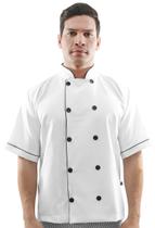 Dolmã chef cozinha masculino manga curta