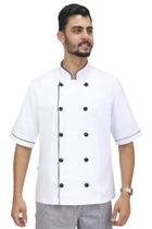 Dolmã chef cozinha masculino manga curta