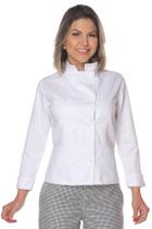 Dolmã chef de cozinha feminina branco em algodão - Demorgan Uniformes