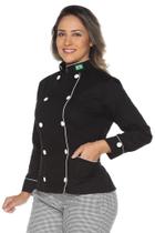 Dolmã chef de cozinha feminina com bandeira em algodão - Demorgan Uniformes