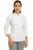 Dólmã chef de cozinha feminina com Zíper em algodão