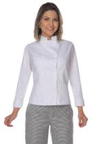 Dolmã chef de cozinha feminina em algodão