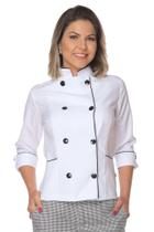 Dolmã chef de cozinha feminina manga 3/4 - Demorgan Uniformes