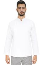 Dólmã chef de cozinha masculino com Zíper em algodão Dólmã chef de cozinha masculino com Zíper em algodão