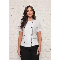 Dolma Chef Feminina Manga Curta Branco Celine Dolma Chef Feminina Manga Curta Branco Celine