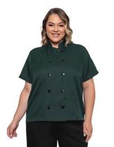 Dolma Chef Feminina Plus Size Teodora Musgo Dolma Chef Feminina Plus Size Teodora Musgo