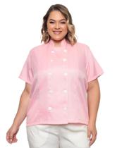 Dolma Chef Feminina Plus Size Teodora Rosa Claro Dolma Chef Feminina Plus Size Teodora Rosa Claro
