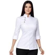 Dolmã Chef Feminina Premium 3/4 com Botões em Inox Gabardine Dolmã Chef Feminina Premium 3/4 com Botões em Inox Gabardine