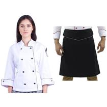 Dólmã Chef Feminino Avental de Cintura Gastronomia