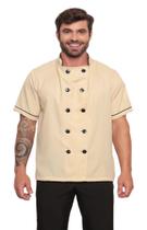 Dolma Chef Masculina Manga Curta Bege Emerald