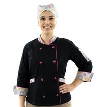 Dólmã e Bandana Chef de Cozinha Cupcakes Feminino - Wp Confecções