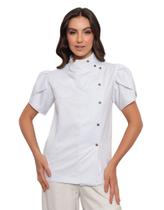 Dolma Feminina sarja elastano Manga Curta Branco Lavinia