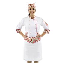 Dólmã Feminino Floral Bandana Avental de Cintura