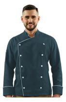 Dólmã Para Chef Cozinha Unissex Gambuza Azul Marinho Uniforme Cozinheiro Restaurante Padaria Bar Hamburgueria Pizzaria Dólmã Para Chef Cozinha Unissex Gambuza Azul Marinho Uniforme Cozinheiro Restaurante Padaria Bar Hamburgueria Pizzaria