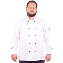 Dólmã Para Chef De Cozinha Plus Size Unissex Branco 100% Algodão Gambuza Uniforme Cozinheiro Restaurante Padaria Pizzaria