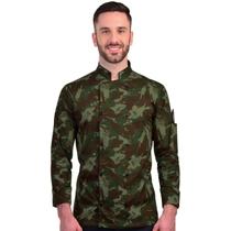 Dólmã Para Chef De Cozinha Unissex Estampa Camuflado 100% Algodão Uniforme Gambuza Restaurante Hamburgueria Churrascaria