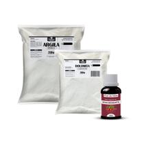 Dolomita Clareadora 200g Argila Branca 200g e Óleo Vegetal de Rosa Mosqueta 30ml combo clareador para Axilas Cotovelo Virilha Skin Care e Máscara