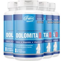 Dolomita D Cálcio Magnésio 950mg 4 X 120 Cápsulas - Unilife