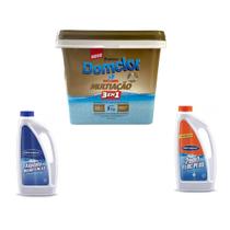 Domclor Multiação 3Kg Hidroazul Clarifica e Algi de Manut 1L Domclor Multiação 3Kg Hidroazul Clarifica e Algi de Manut 1L