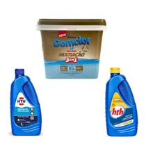 Domclor Multiação 3Kg Hth Clarifica MaxFloc E Algi Manutenção 1L Domclor Multiação 3Kg Hth Clarifica MaxFloc E Algi Manutenção 1L